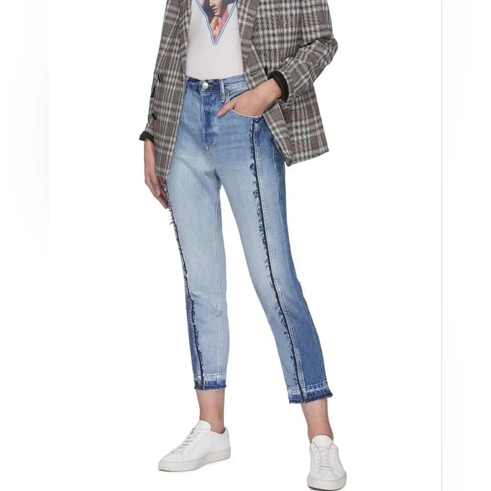 Frame Le Mix Frayed Patchwork Jeans (27)